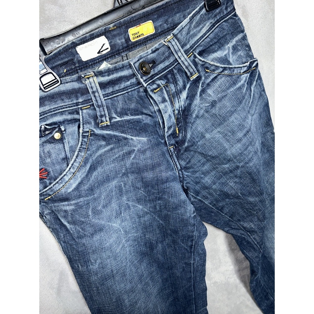 Vtg Y2K Energie Button Fly Blue Jeans Men's 32x34 Faded Made In Italy